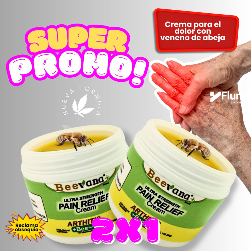 2x1 BEEVANA BEE VENOM+ CON CBD CREMA PARA TERAPIA DE HUESOS Y ARTICULACIONES